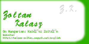 zoltan kalasz business card